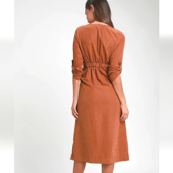 J GEE Button up midi dress In Light Brown. Size medium NWT - Picture 3 of 13